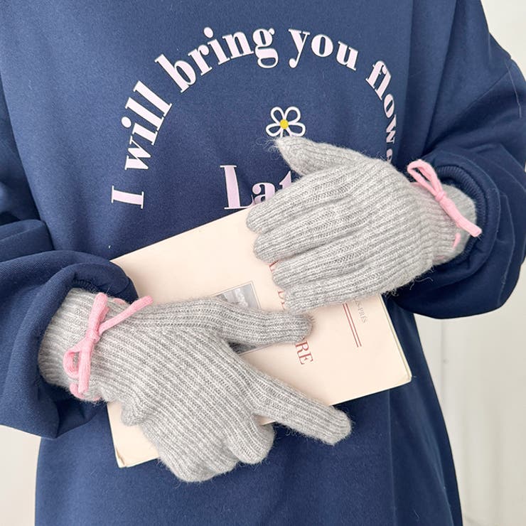 【スマホ対応】バイカラーリボン手袋 | Outfitter lab | 詳細画像18 