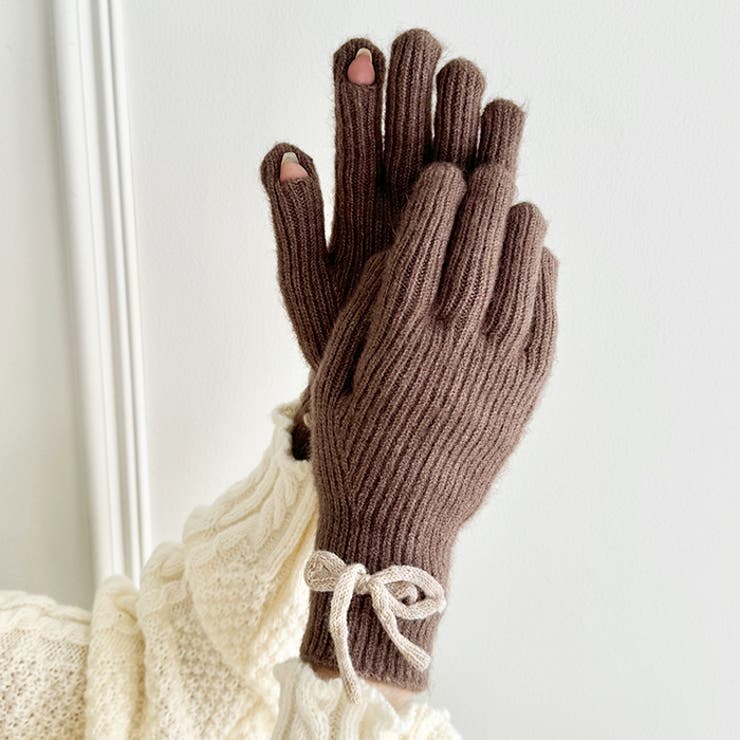 【スマホ対応】バイカラーリボン手袋 | Outfitter lab | 詳細画像24 