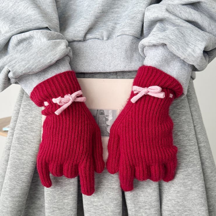 【スマホ対応】バイカラーリボン手袋 | Outfitter lab | 詳細画像35 