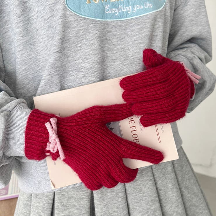 【スマホ対応】バイカラーリボン手袋 | Outfitter lab | 詳細画像36 