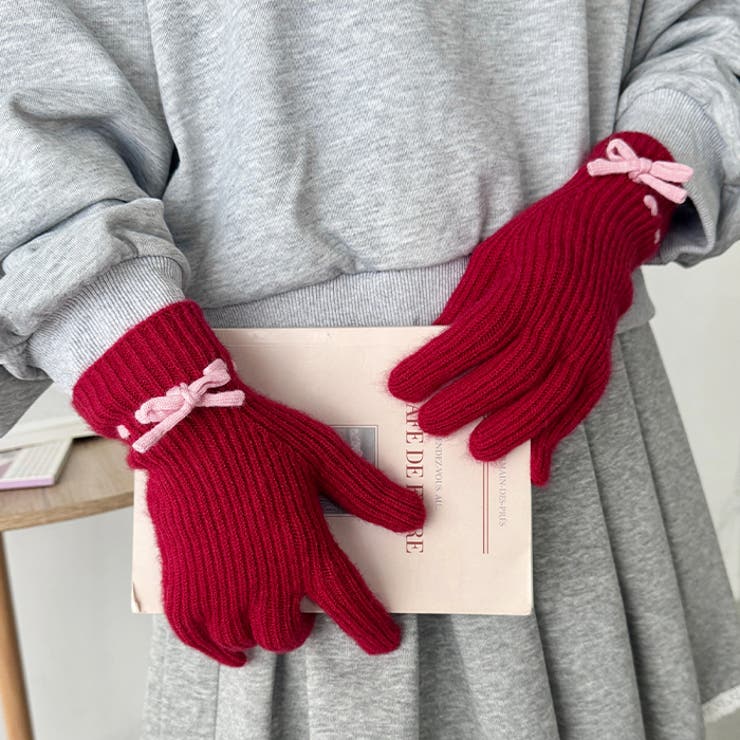 【スマホ対応】バイカラーリボン手袋 | Outfitter lab | 詳細画像37 