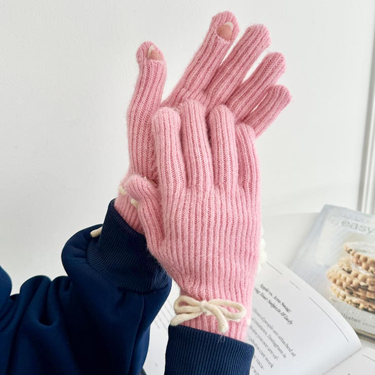 【スマホ対応】バイカラーリボン手袋 | Outfitter lab | 詳細画像42 