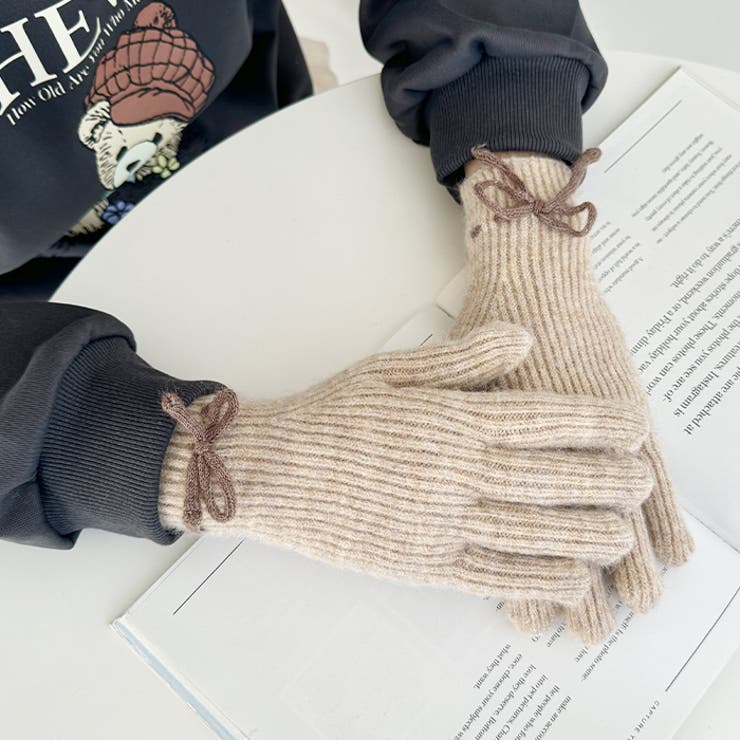 【スマホ対応】バイカラーリボン手袋 | Outfitter lab | 詳細画像30 