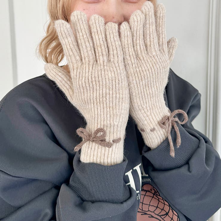 【スマホ対応】バイカラーリボン手袋 | Outfitter lab | 詳細画像32 