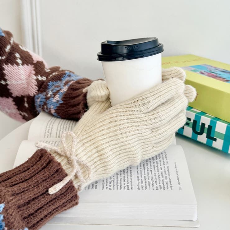 【スマホ対応】バイカラーリボン手袋 | Outfitter lab | 詳細画像6 