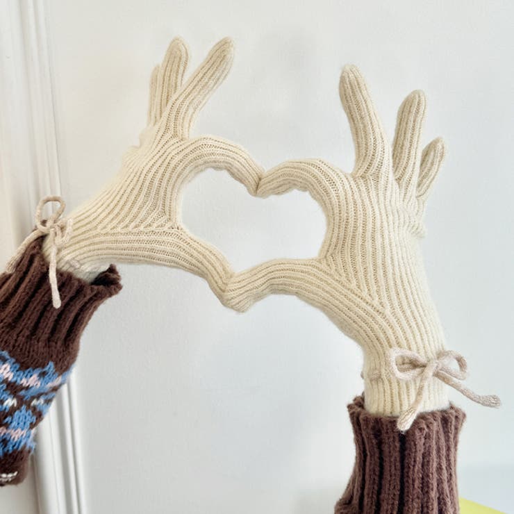 【スマホ対応】バイカラーリボン手袋 | Outfitter lab | 詳細画像8 