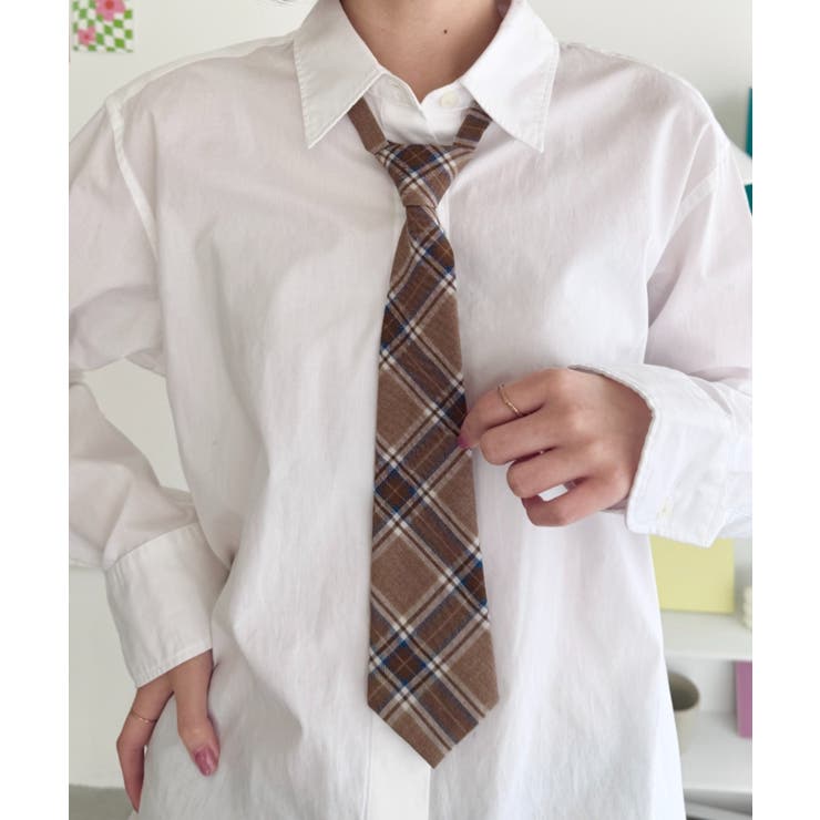 ブラウン | チェック柄ネクタイ | Outfitter lab