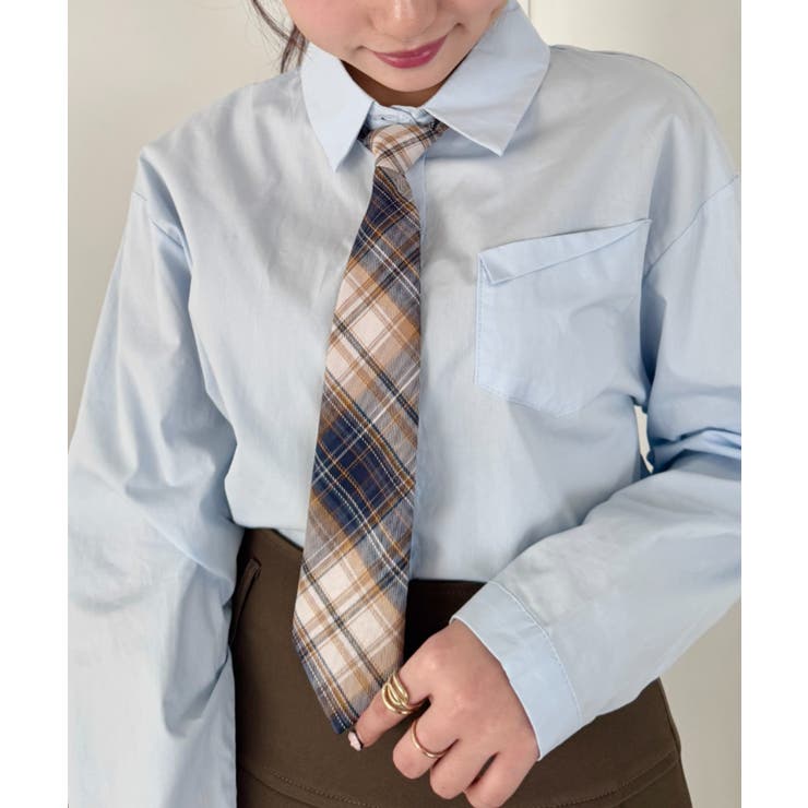 ネイビー | チェック柄ネクタイ | Outfitter lab