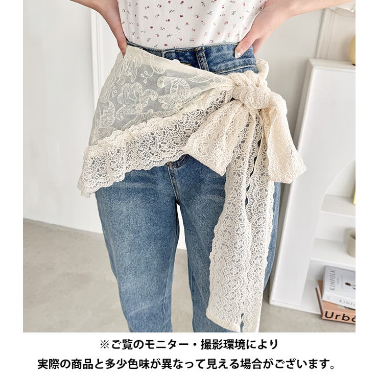 レイヤードヴィンテージレース巻きスカート[品番：OUTW0000454