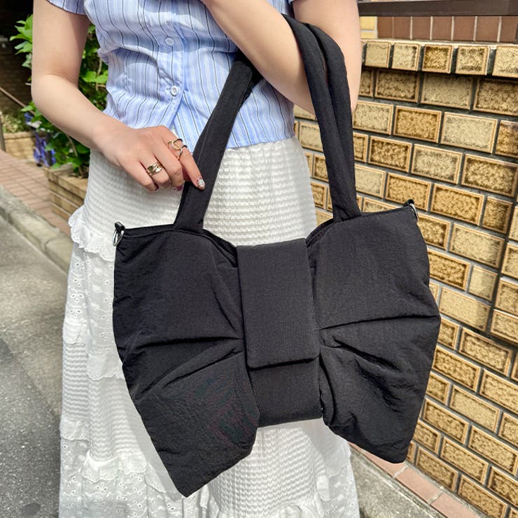 リボンモチーフソフトナイロンショルダーバッグ | Outfitter lab | 詳細画像15 