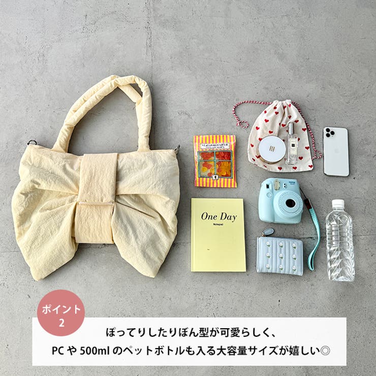 リボンモチーフソフトナイロンショルダーバッグ | Outfitter lab | 詳細画像3 