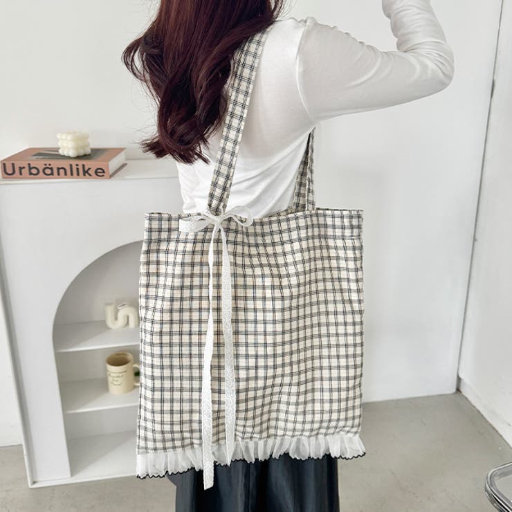 フリルチェックトートバッグ | Outfitter lab | 詳細画像10 