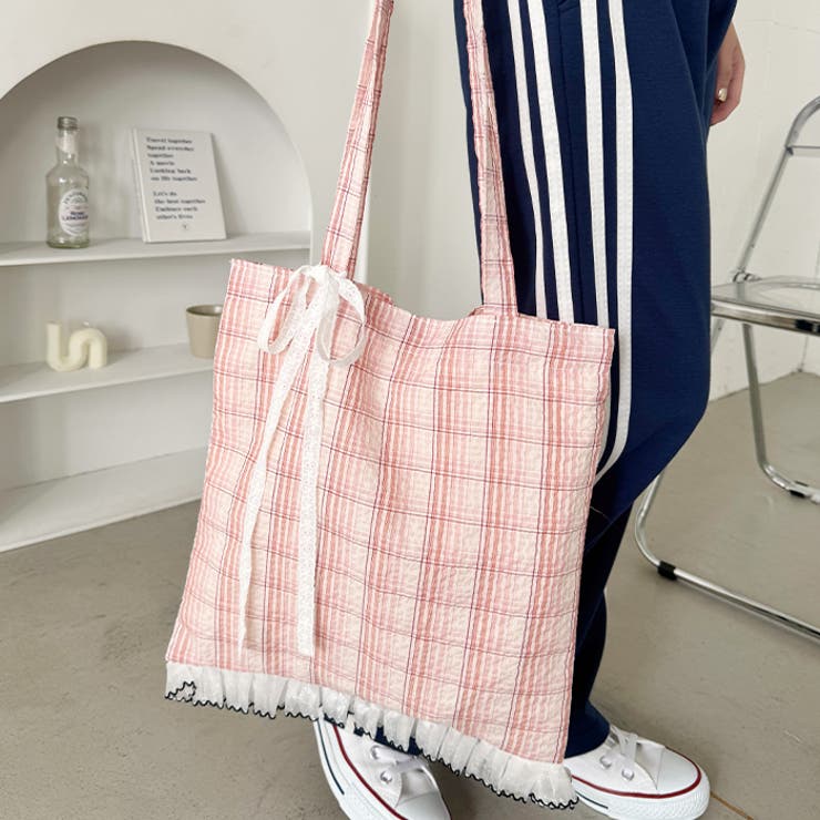 フリルチェックトートバッグ | Outfitter lab | 詳細画像16 