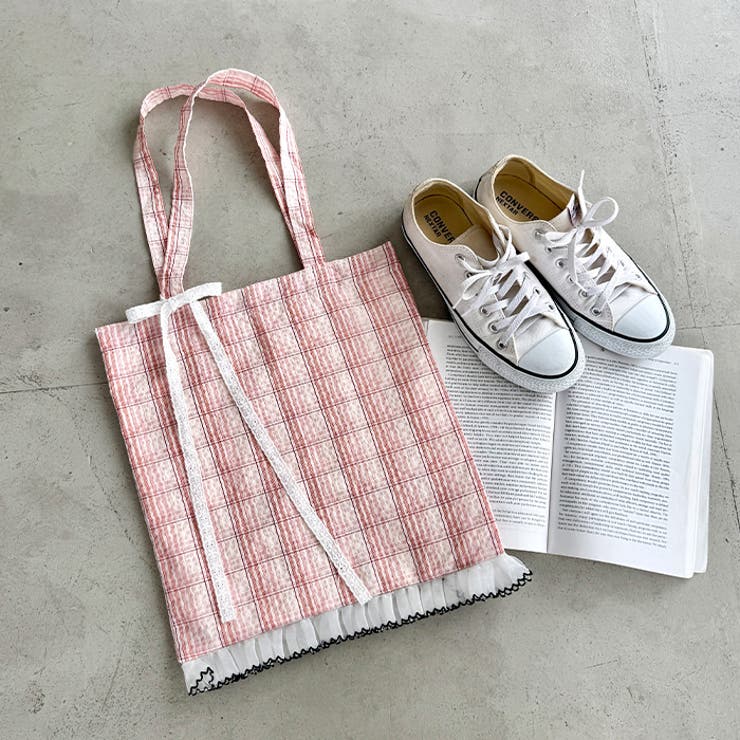 フリルチェックトートバッグ | Outfitter lab | 詳細画像18 