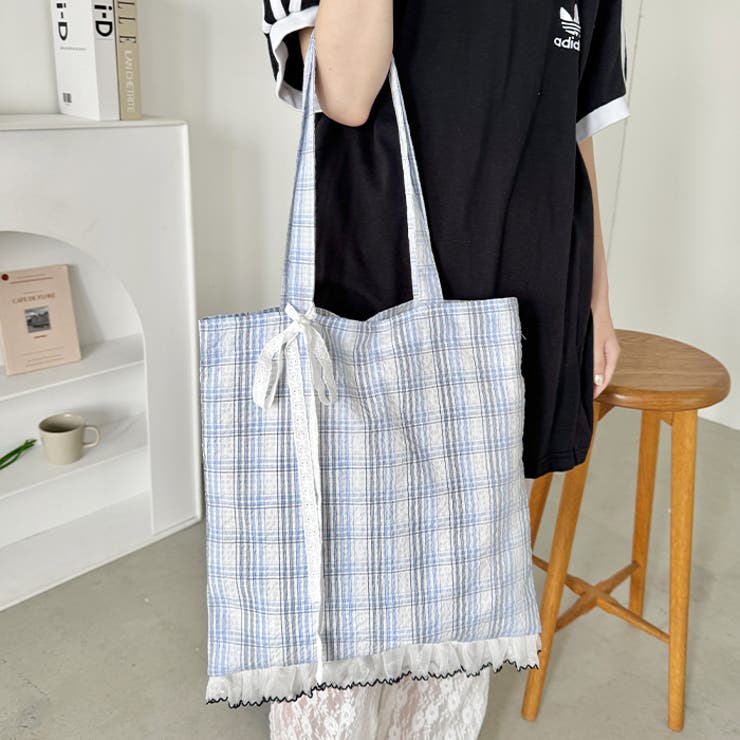フリルチェックトートバッグ | Outfitter lab | 詳細画像21 