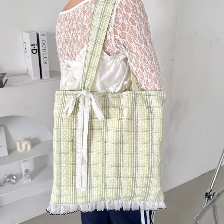 フリルチェックトートバッグ | Outfitter lab | 詳細画像25 