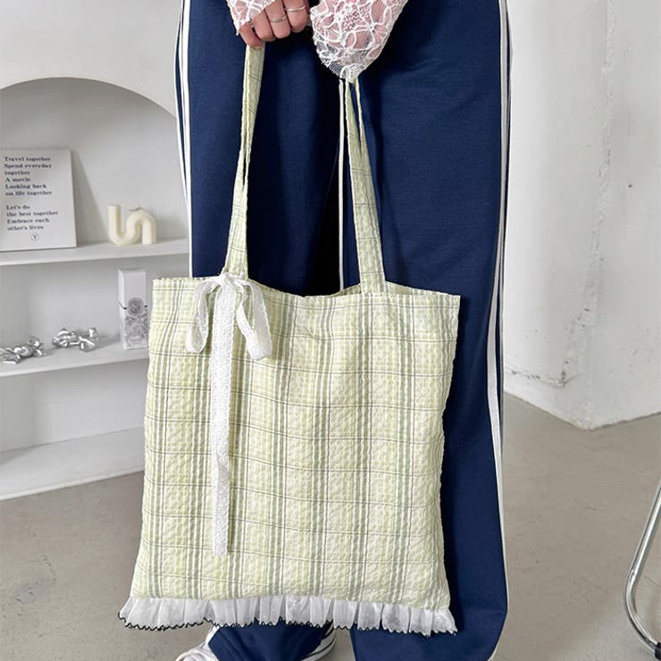 フリルチェックトートバッグ | Outfitter lab | 詳細画像27 