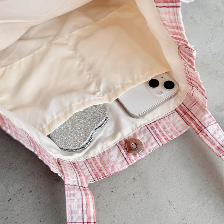 フリルチェックトートバッグ | Outfitter lab | 詳細画像32 