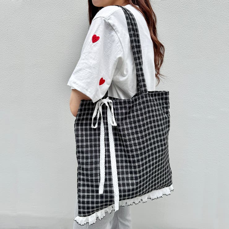 フリルチェックトートバッグ | Outfitter lab | 詳細画像5 