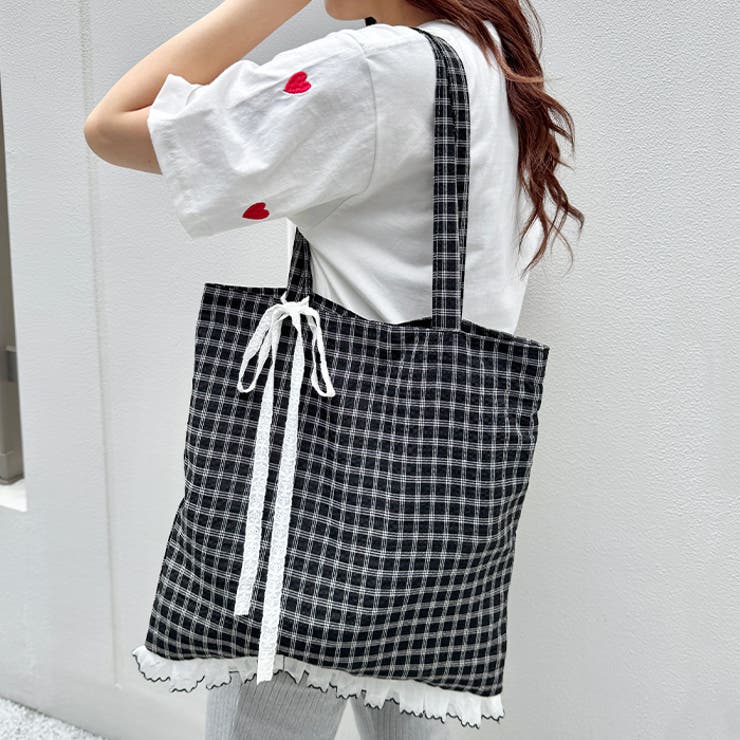 フリルチェックトートバッグ | Outfitter lab | 詳細画像6 