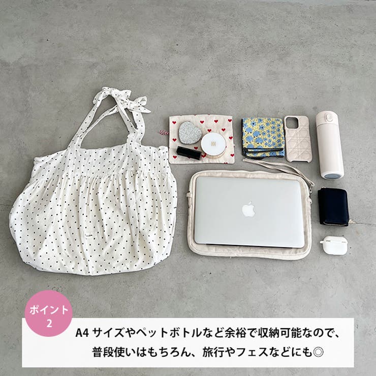 リボンショルダードットトートバッグ | Outfitter lab | 詳細画像3 