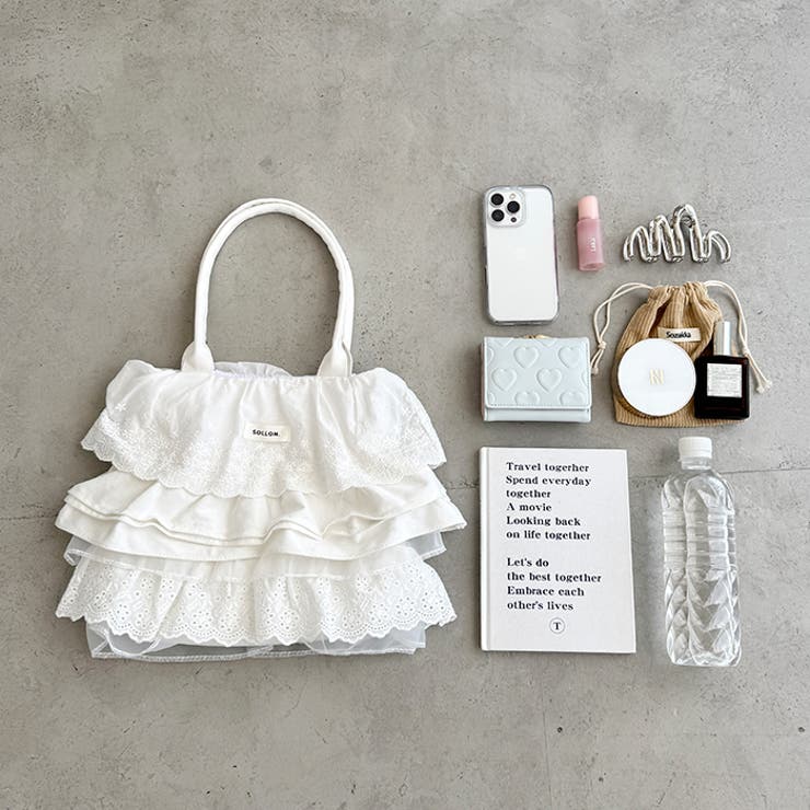 コットンレースフリルトートバッグ | Outfitter lab | 詳細画像16 