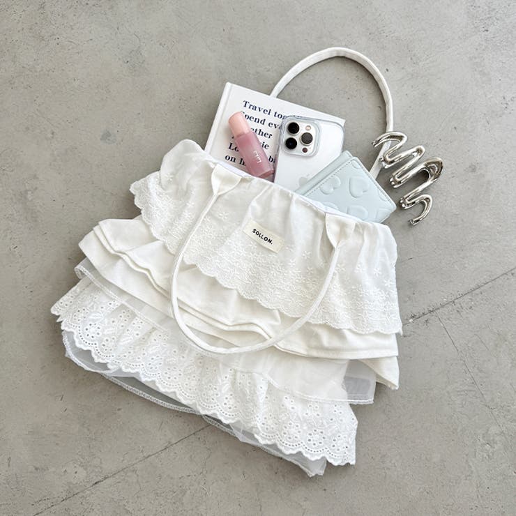 コットンレースフリルトートバッグ | Outfitter lab | 詳細画像17 