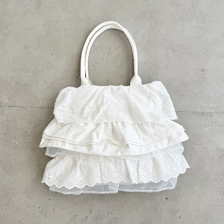 コットンレースフリルトートバッグ | Outfitter lab | 詳細画像21 