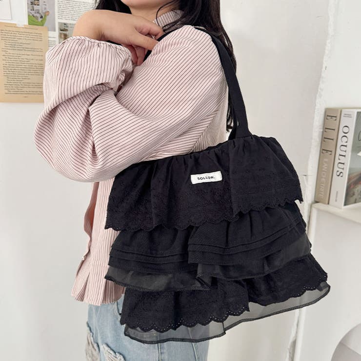 コットンレースフリルトートバッグ | Outfitter lab | 詳細画像11 