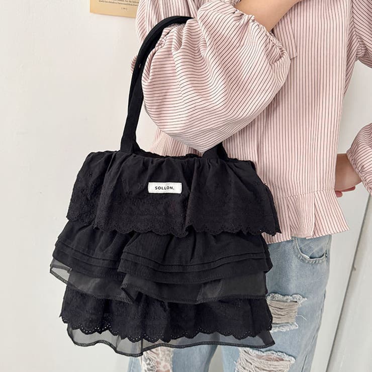 コットンレースフリルトートバッグ | Outfitter lab | 詳細画像13 