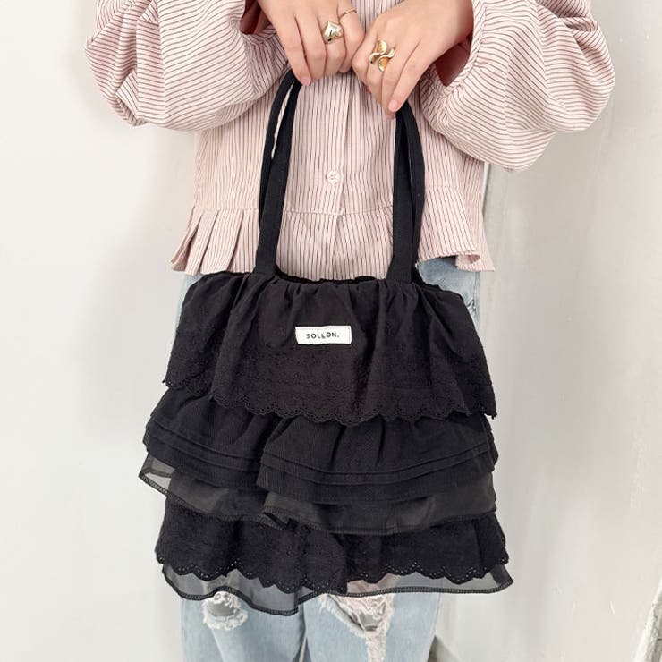 コットンレースフリルトートバッグ | Outfitter lab | 詳細画像14 