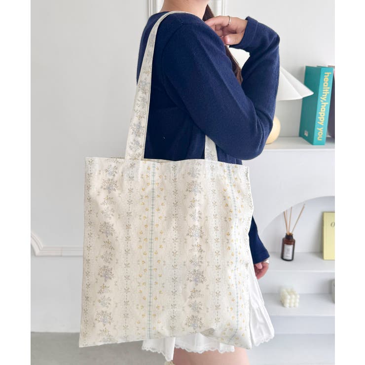 イエロー | フラワープリントトートバッグ | Outfitter lab