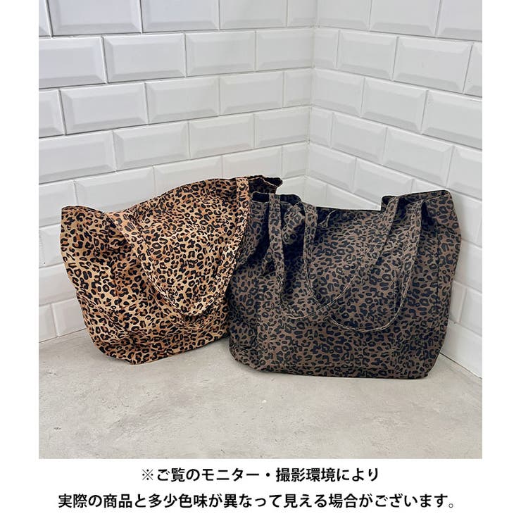 【韓国発】プチプラ★レオパードスクウェアトートバッグ★Lsize org.jpg