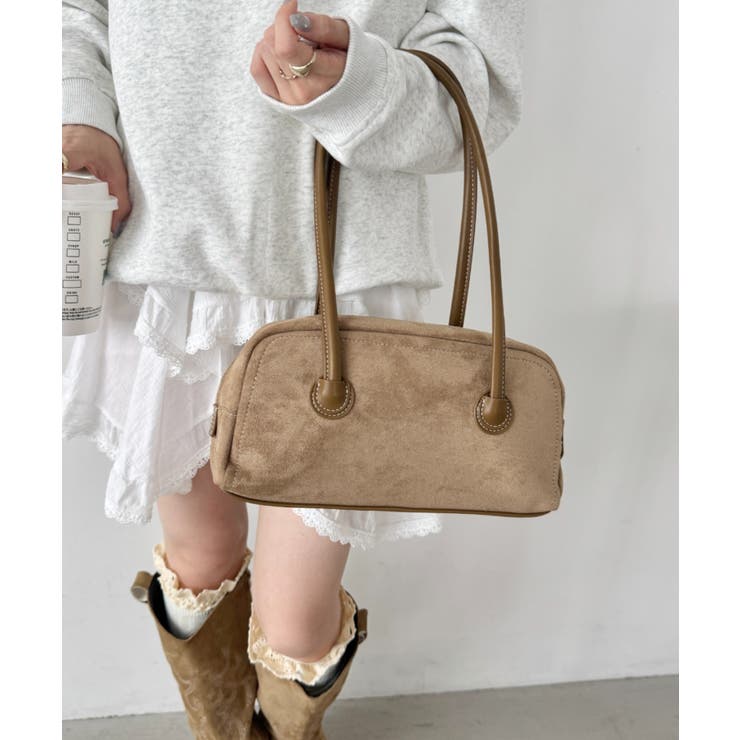 ベージュ | スウェードスクエアボストンバッグ | Outfitter lab