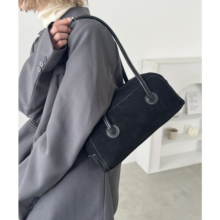 ブラック | スウェードスクエアボストンバッグ | Outfitter lab