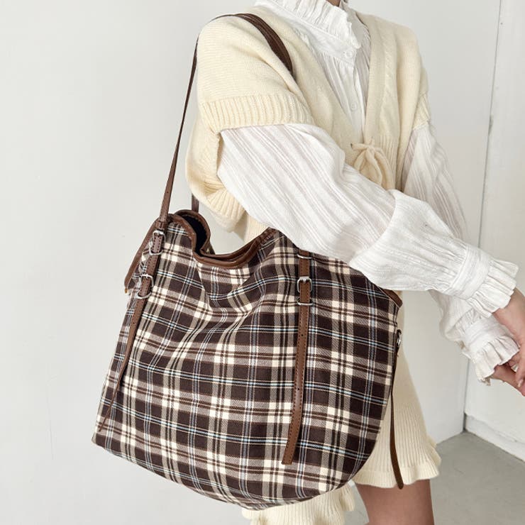 ロングハンドルチェックショルダーバッグ | Outfitter lab | 詳細画像12 