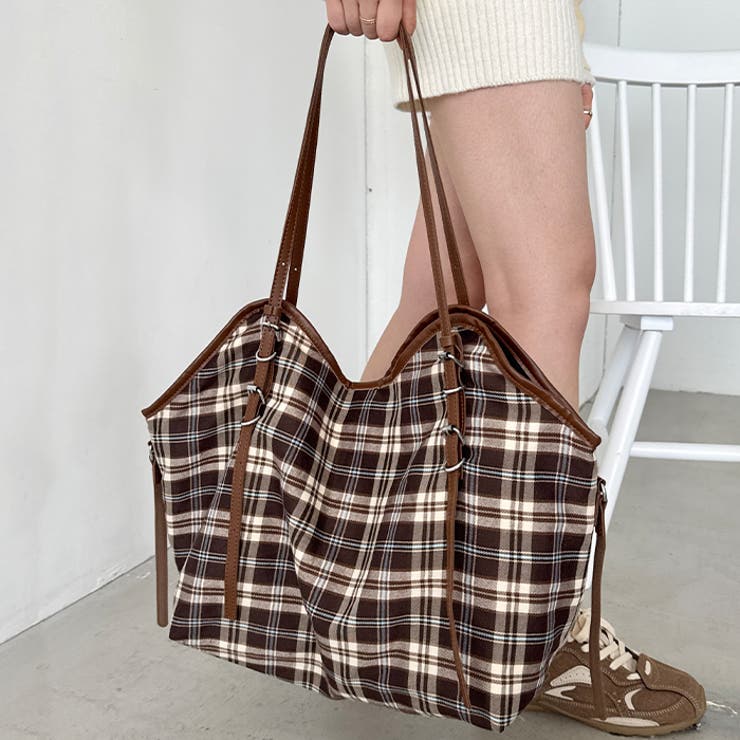 ロングハンドルチェックショルダーバッグ | Outfitter lab | 詳細画像15 