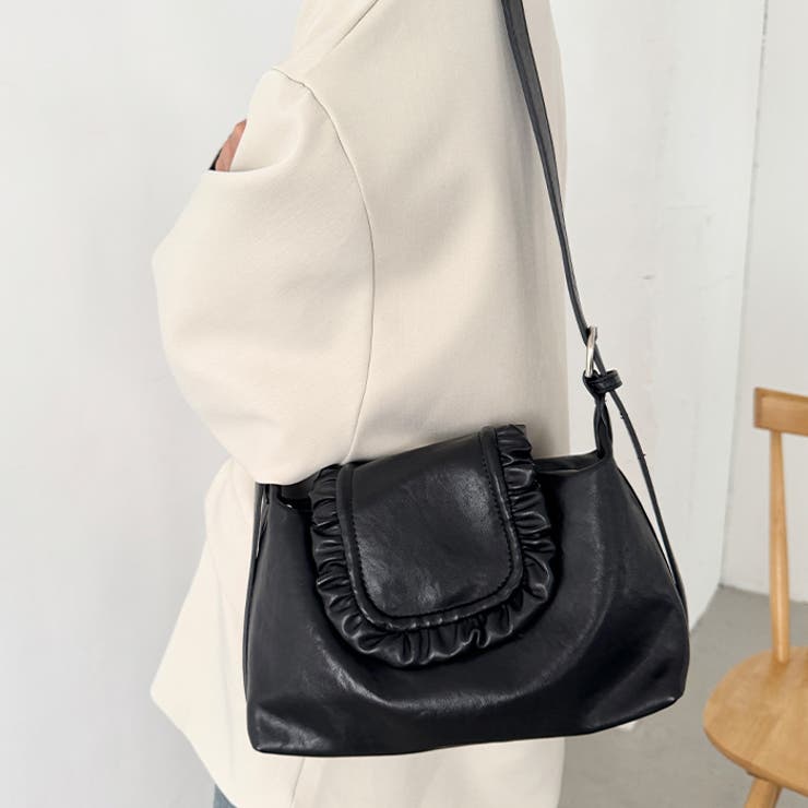 フリルフラップPUショルダーバッグ | Outfitter lab | 詳細画像11 