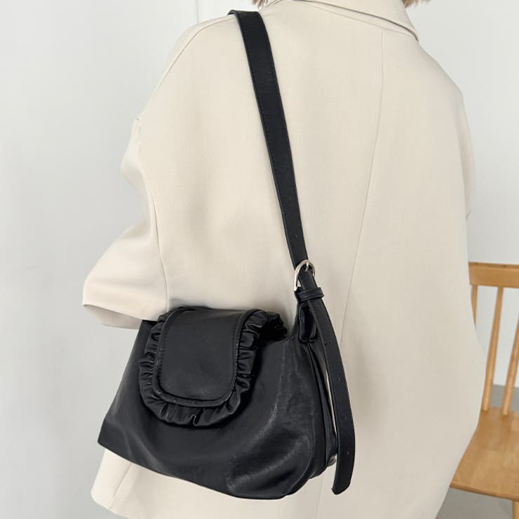 フリルフラップPUショルダーバッグ | Outfitter lab | 詳細画像14 