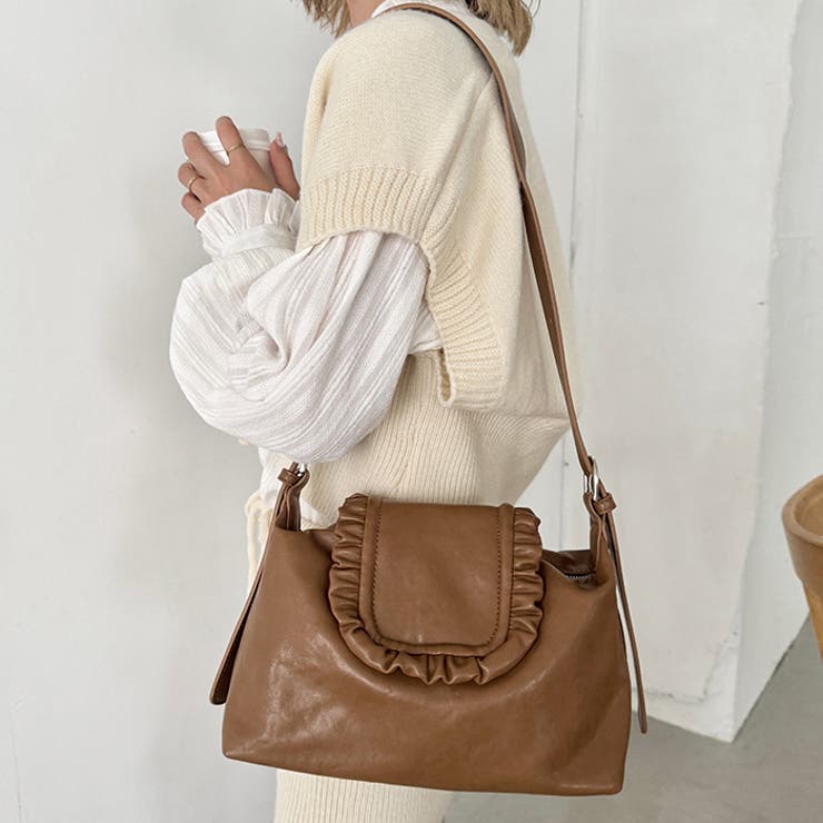 フリルフラップPUショルダーバッグ | Outfitter lab | 詳細画像18 