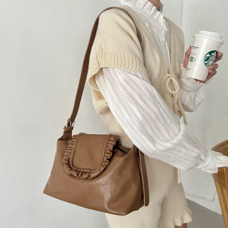 フリルフラップPUショルダーバッグ | Outfitter lab | 詳細画像20 