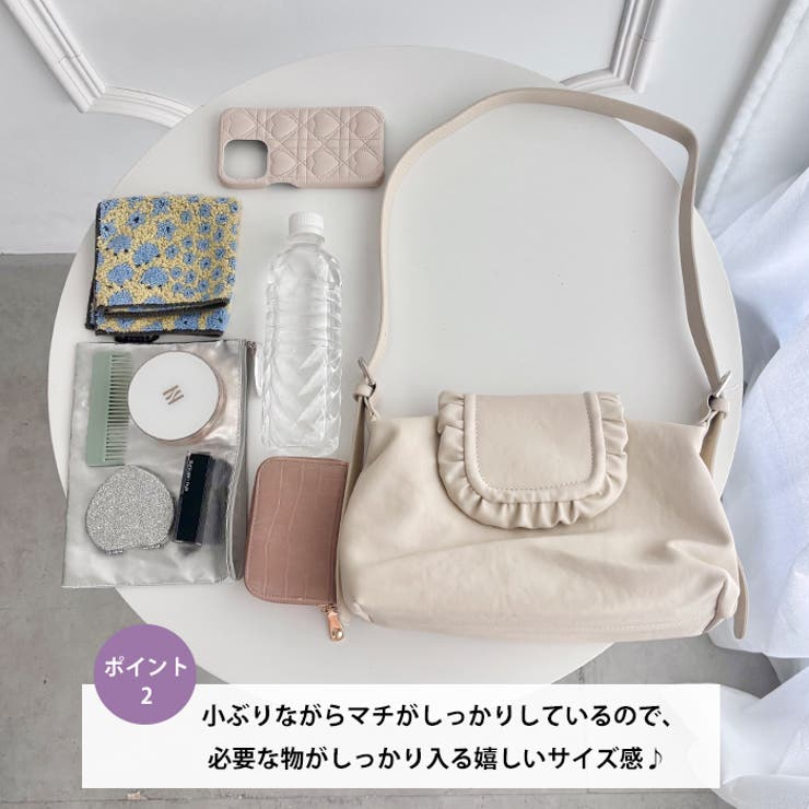 フリルフラップPUショルダーバッグ | Outfitter lab | 詳細画像3 