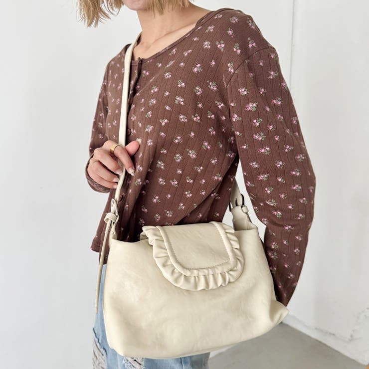 フリルフラップPUショルダーバッグ | Outfitter lab | 詳細画像5 