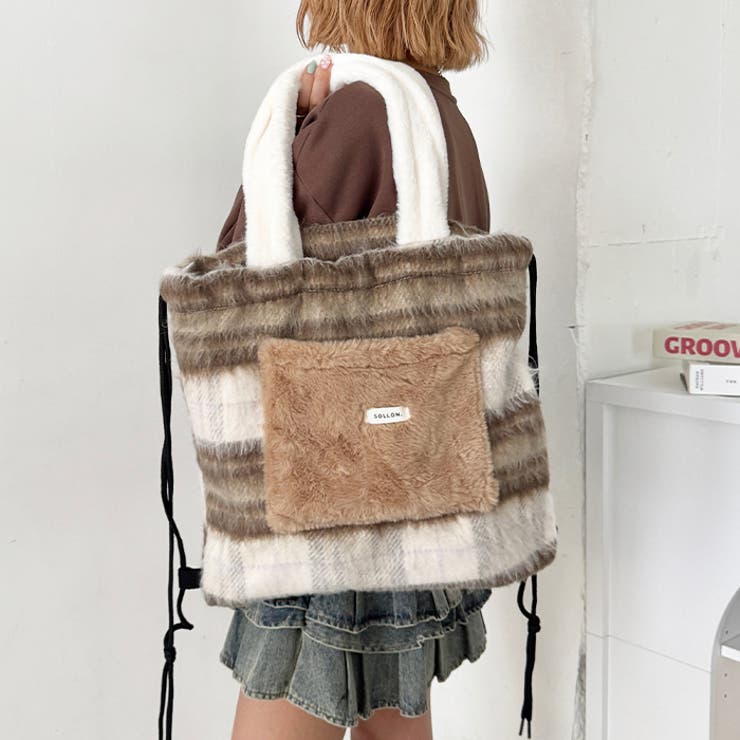 フェイクファー2WAYチェックナップサック | Outfitter lab | 詳細画像11 