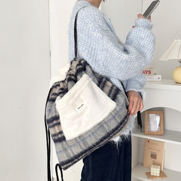 フェイクファー2WAYチェックナップサック | Outfitter lab | 詳細画像14 