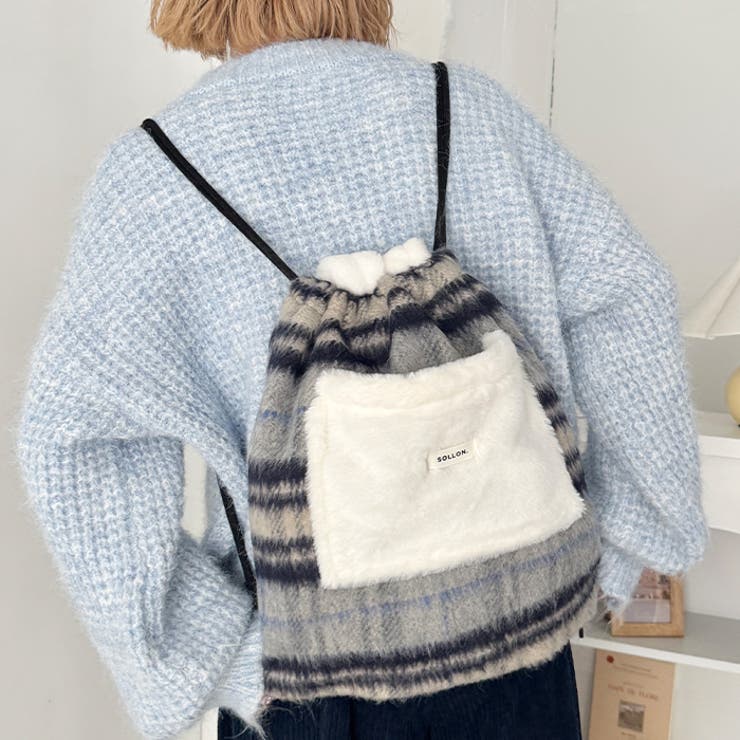 フェイクファー2WAYチェックナップサック | Outfitter lab | 詳細画像16 
