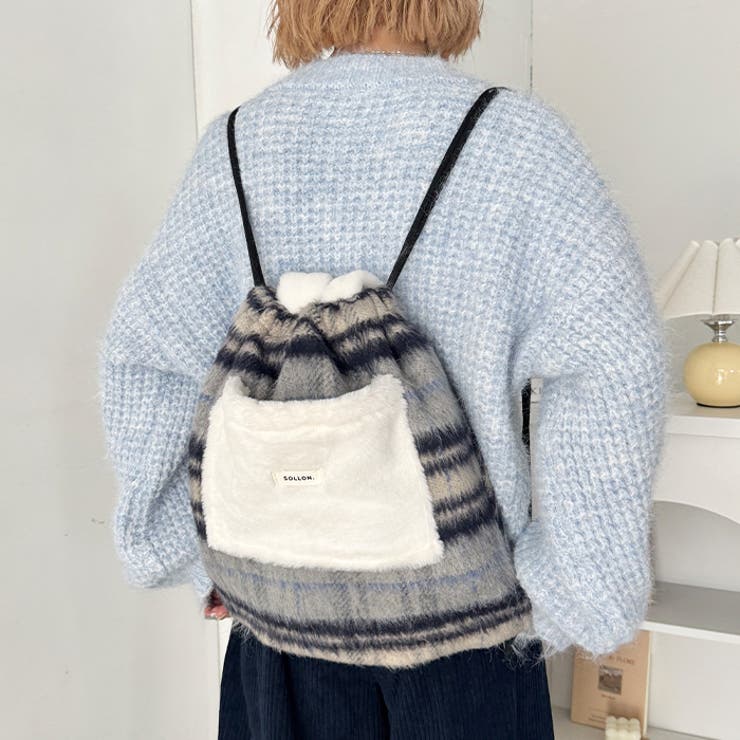 フェイクファー2WAYチェックナップサック | Outfitter lab | 詳細画像17 
