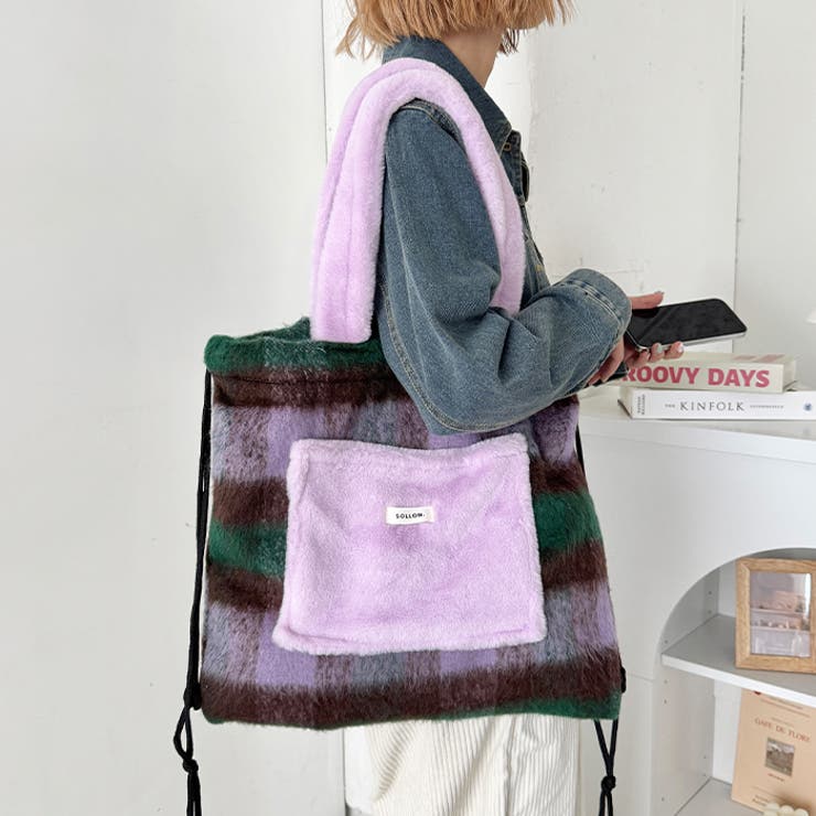 フェイクファー2WAYチェックナップサック | Outfitter lab | 詳細画像24 