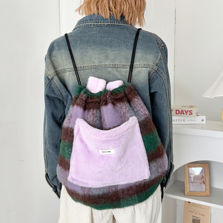 フェイクファー2WAYチェックナップサック | Outfitter lab | 詳細画像25 