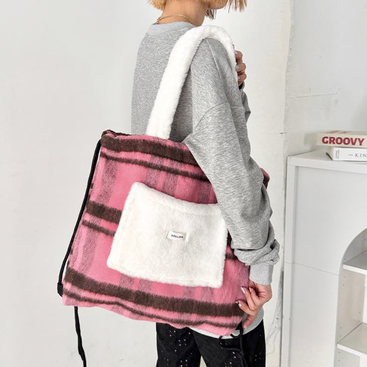 フェイクファー2WAYチェックナップサック | Outfitter lab | 詳細画像28 